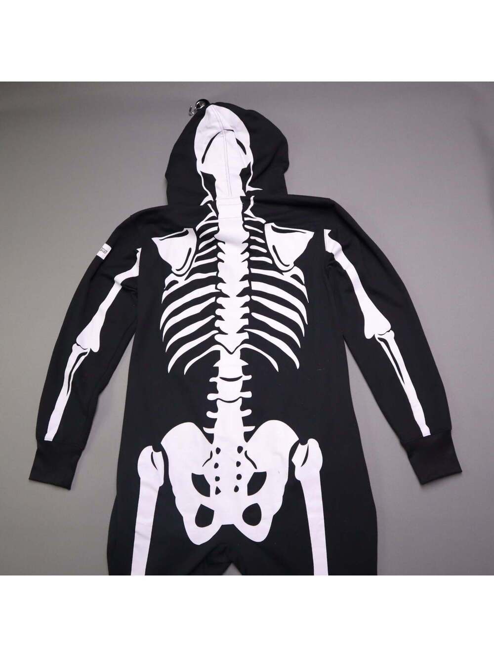 Tipsy Elves Skeleton Jumpsuit Onesie Costume Full Zip Hood Halloween - Picture 12 of 13